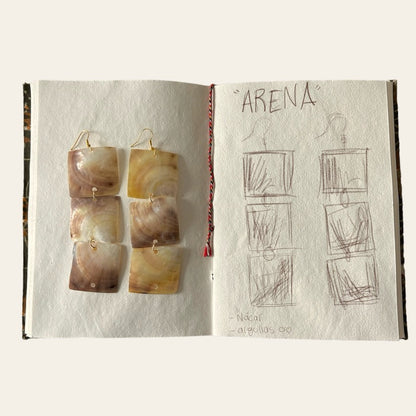 pendientes "arena"