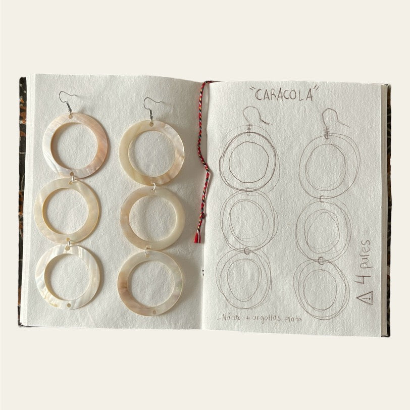 pendientes "caracola"